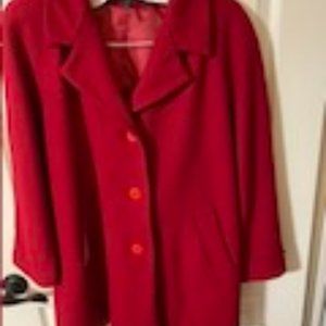 Wool Coat Red 100%